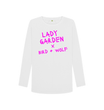 White LG X B+W Long Sleeve Tee (Pink Lettering)