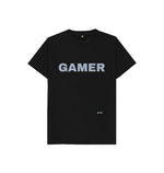 Black Gamer Kids Tee (grey lettering)