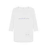 White Approach With Caution 3\/4 Length Sleeve T Shirt