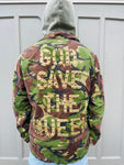 God Save The Queen Green Camo Jacket