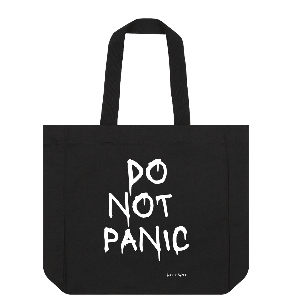 Black Do Not Panic Everything Bag