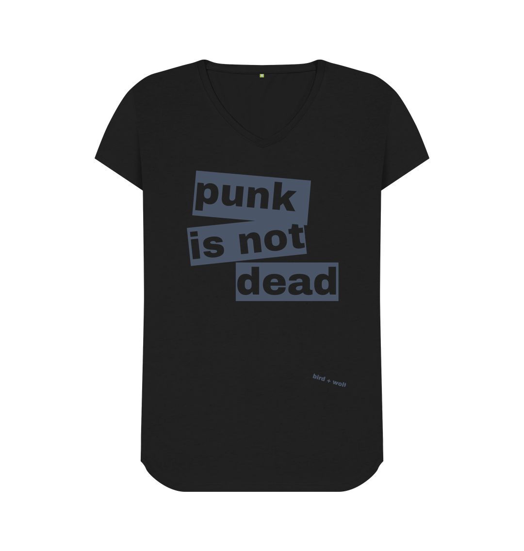 Black Punk Is Not Dead V Neck T Shirt