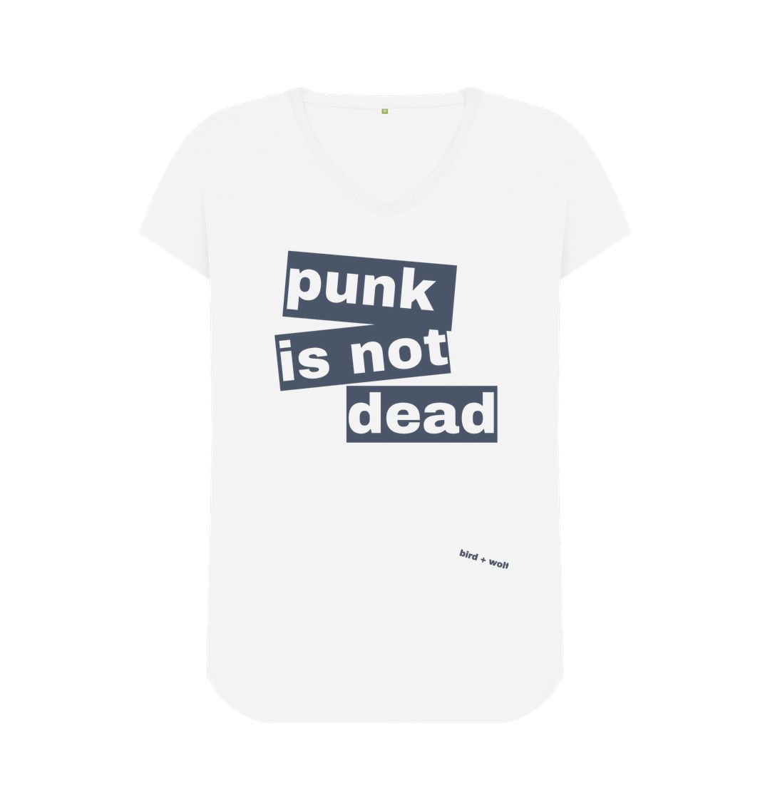 White Punk Is Not Dead V Neck T Shirt