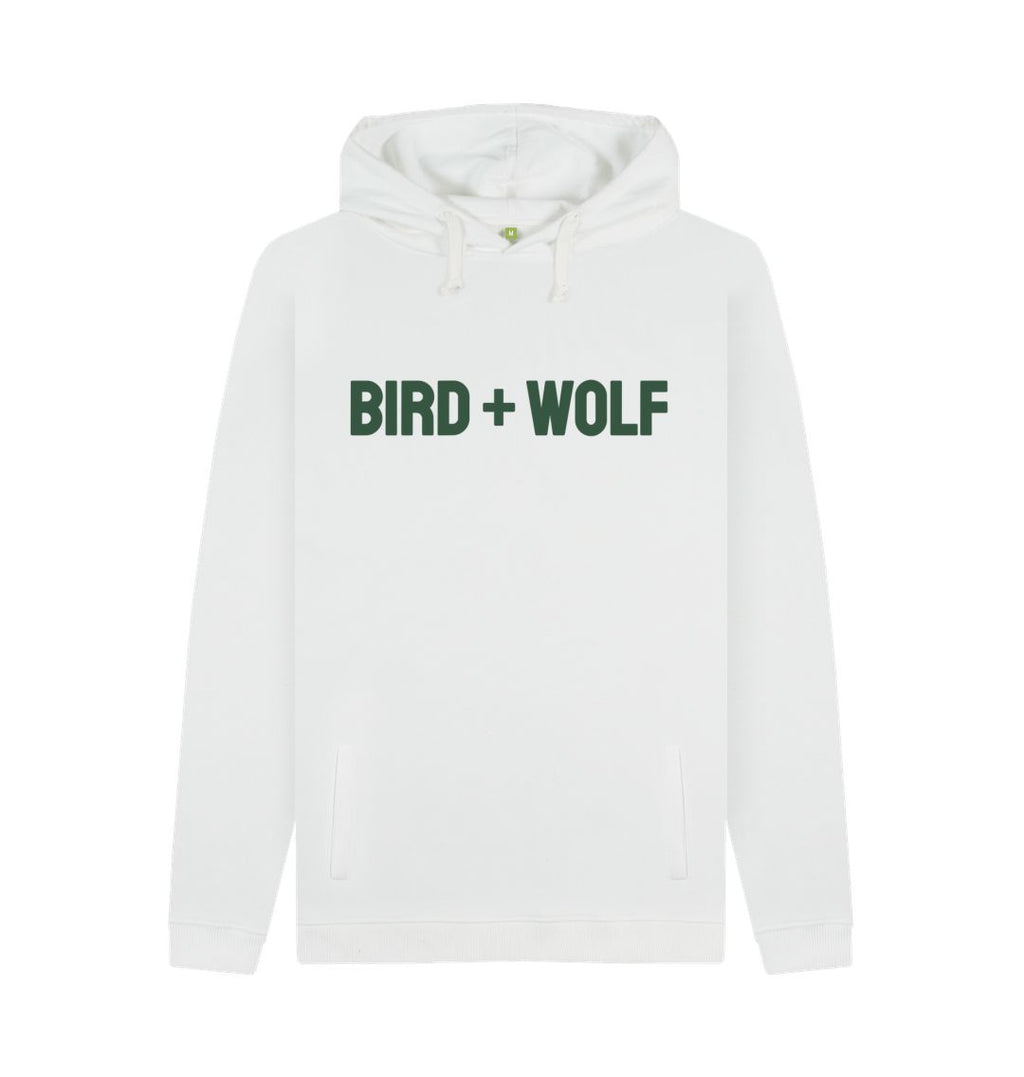 White Bird + Wolf Chunky Hoodie (Khaki Lettering)