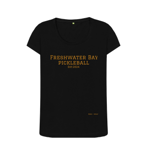 Black Freshwater Bay Pickleball Scoop Neck Tee