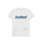 White Be Kind Kids Tee (blue lettering)