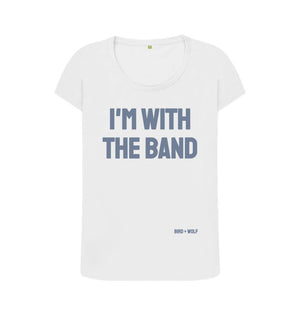White I'm With The Band Scoop Neck Tee