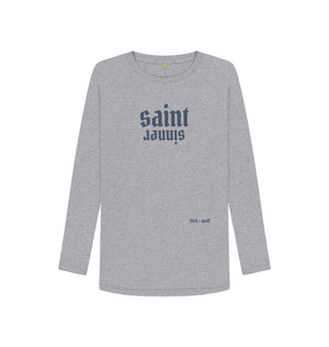 Athletic Grey Saint Sinner Long Sleeve Tee (Grey Lettering)
