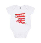 White Peace Love BabyGro