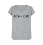 Athletic Grey Bird + Wolf V Neck Tee