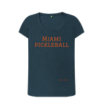 Denim Blue Miami Pickleball Scoop Tee (Brown lettering)