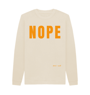 Oat Nope Cosy Sweatshirt (Orange Lettering)