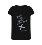 Black What The Hell Is Going On Scoop  Neck Tee