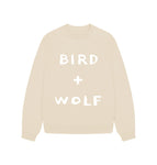 Oat Bird + Wolf Oversized Sweatshirt (White Lettering.)