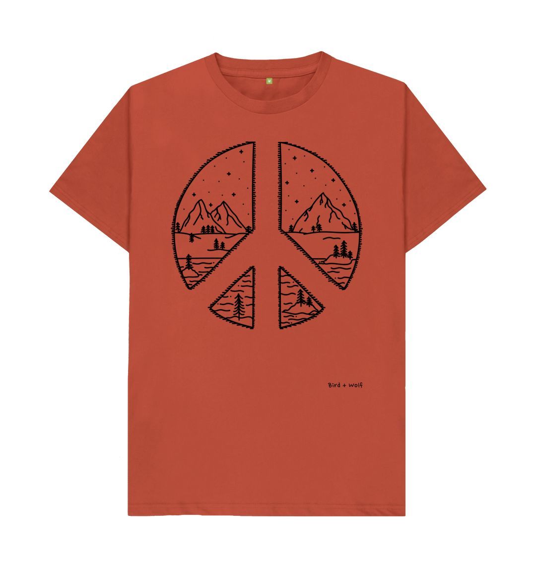 Rust Peace + Mountains Classic T Shirt