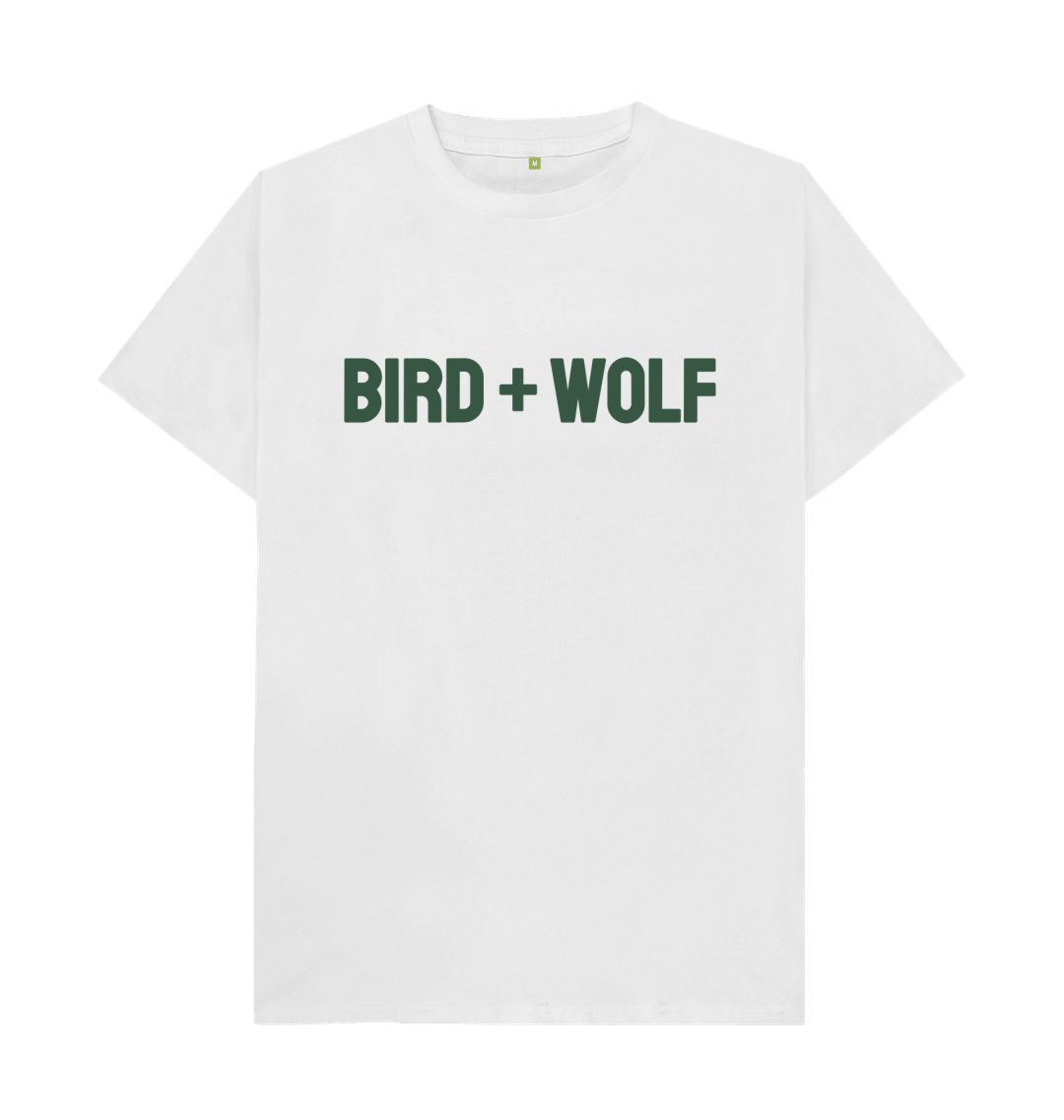 White Bird + Wolf Classic Tee (Khaki Lettering)