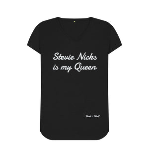 Black Stevie Nicks is my Queen V Neck Tee