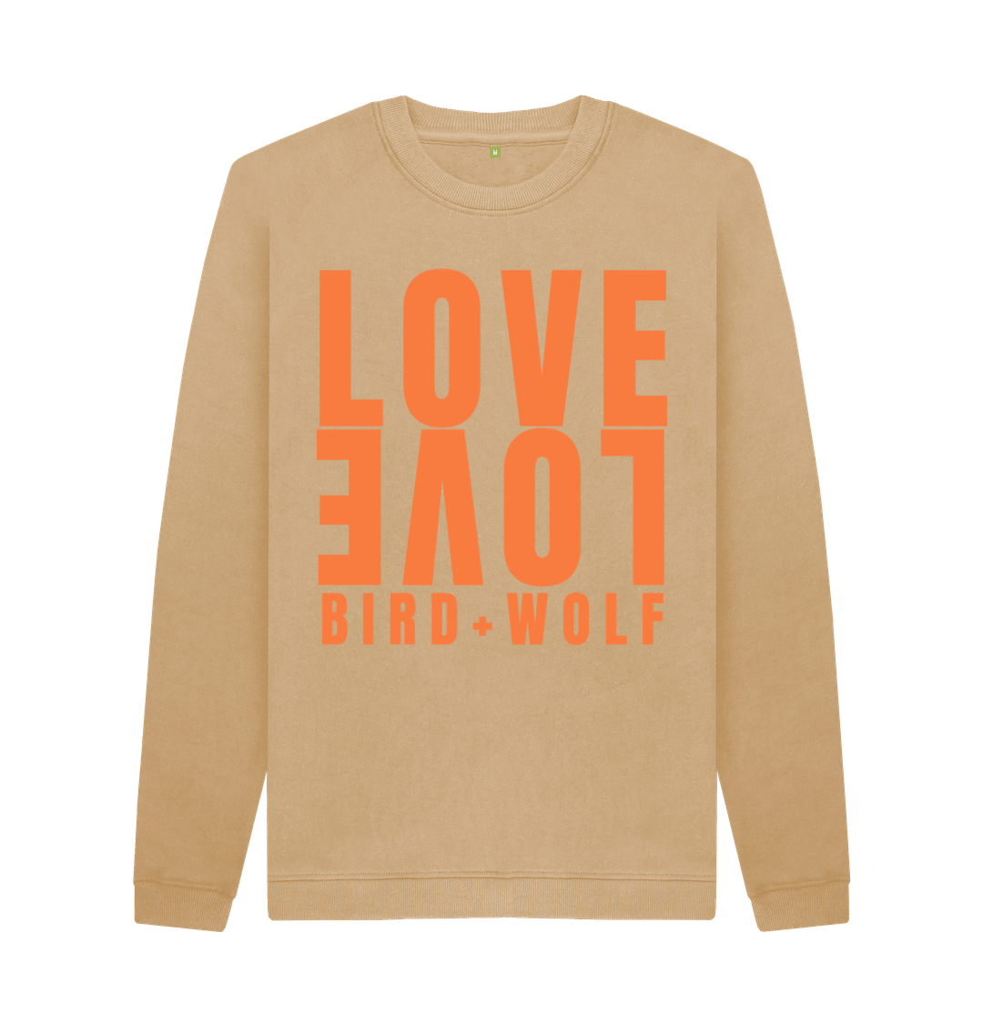 Sand Love Love Cosy Sweatshirt (Orange Lettering)