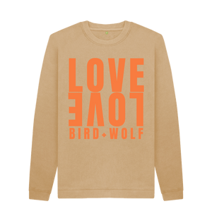 Sand Love Love Cosy Sweatshirt (Orange Lettering)