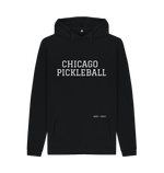 Black Chicago Pickleball Chunky Hoodie (White Lettering)