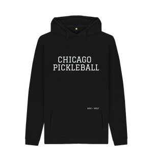 Black Chicago Pickleball Chunky Hoodie (White Lettering)