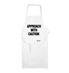 White Approach With Caution Apron