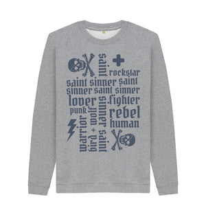 Light Heather Sinner Saint + More Words Cosy Sweatshirt