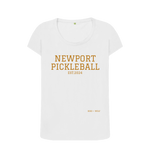 White Newport Pickleball Scoop Neck Tee