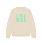 Oat Love Wins Oversized Sweatshirt (Green Lettering)