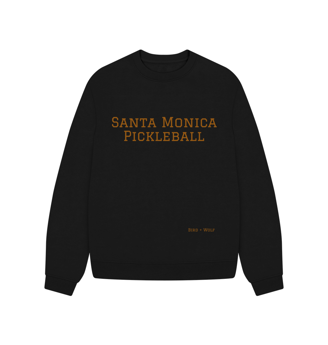 Black Santa Monica Pickleball Oversized Sweatshirt