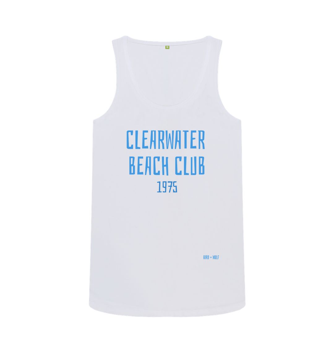 White Clearwater Beach Club 1975 Fitted Vest