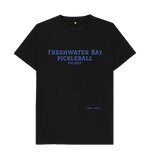 Black Freshwater Bay Pickleball Classic Tee (Blue Lettering)