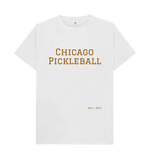 White Chicago Pickleball Classic Tee (Beige Lettering)