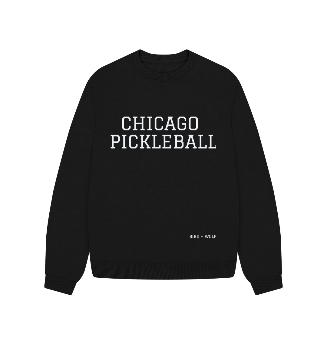 Black Chicago Pickleball Oversized Sweatshirt