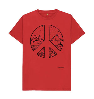 Red Peace + Mountains Classic T Shirt