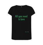 Black All You Need is Love Scoop Neck Tee