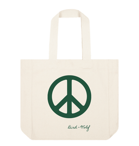 Natural Peace Sign Everything Bag (Green)