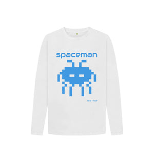 White Spaceman Kids Long Sleeve Tee