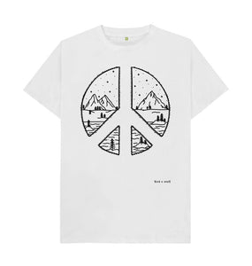 White Peace + Mountains Classic T Shirt