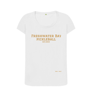 White Freshwater Bay Pickleball Scoop Neck Tee