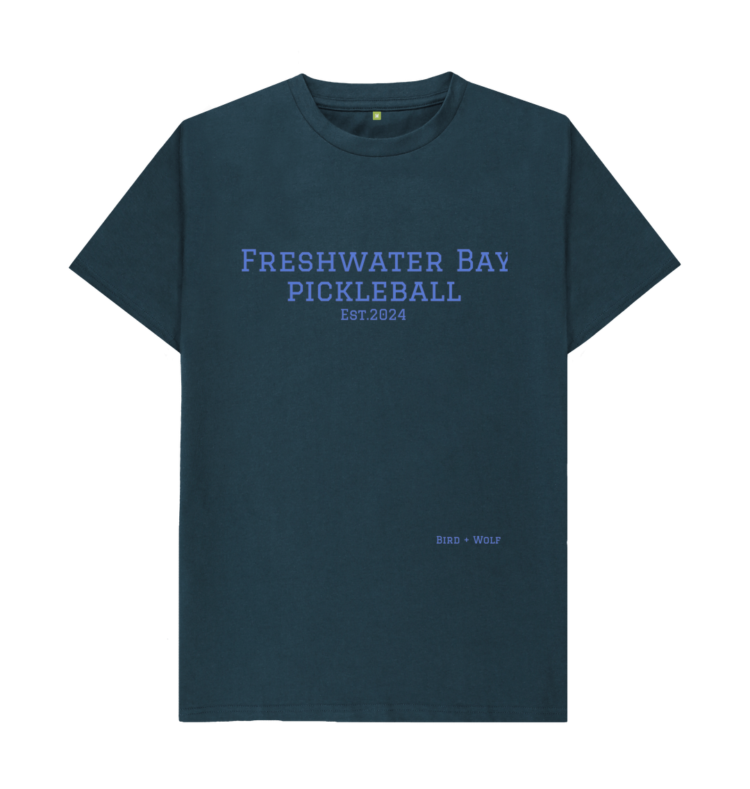 Denim Blue Freshwater Bay Pickleball Classic Tee (Blue Lettering)