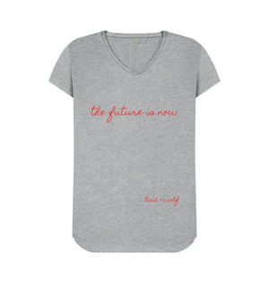 Athletic Grey The Future is Now V Neck Tee