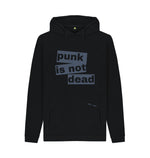 Black Punk Is Not Dead Chunky Hoodie (Grey lettering)