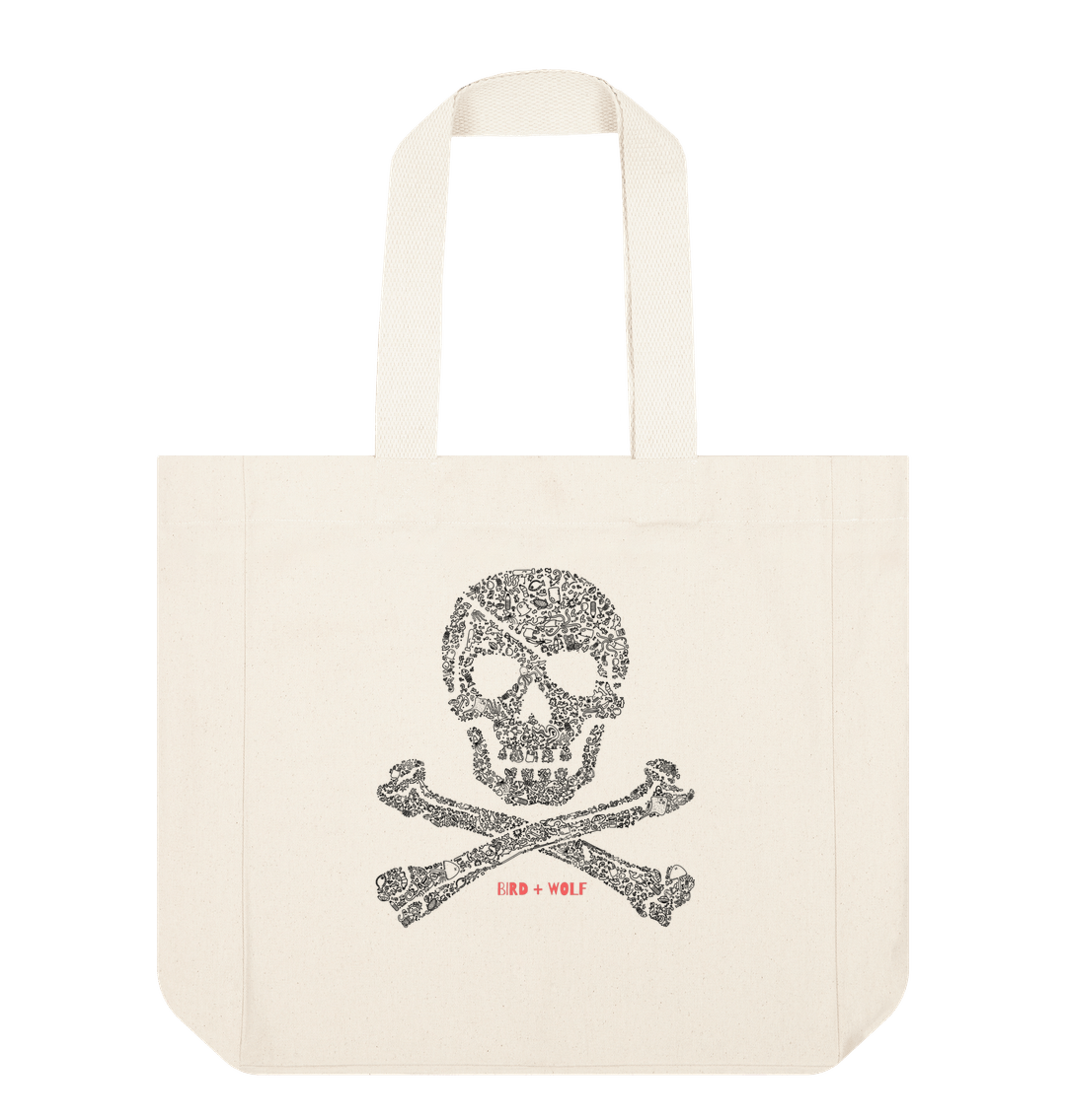 Natural Skull + Crossbones Everything Bag