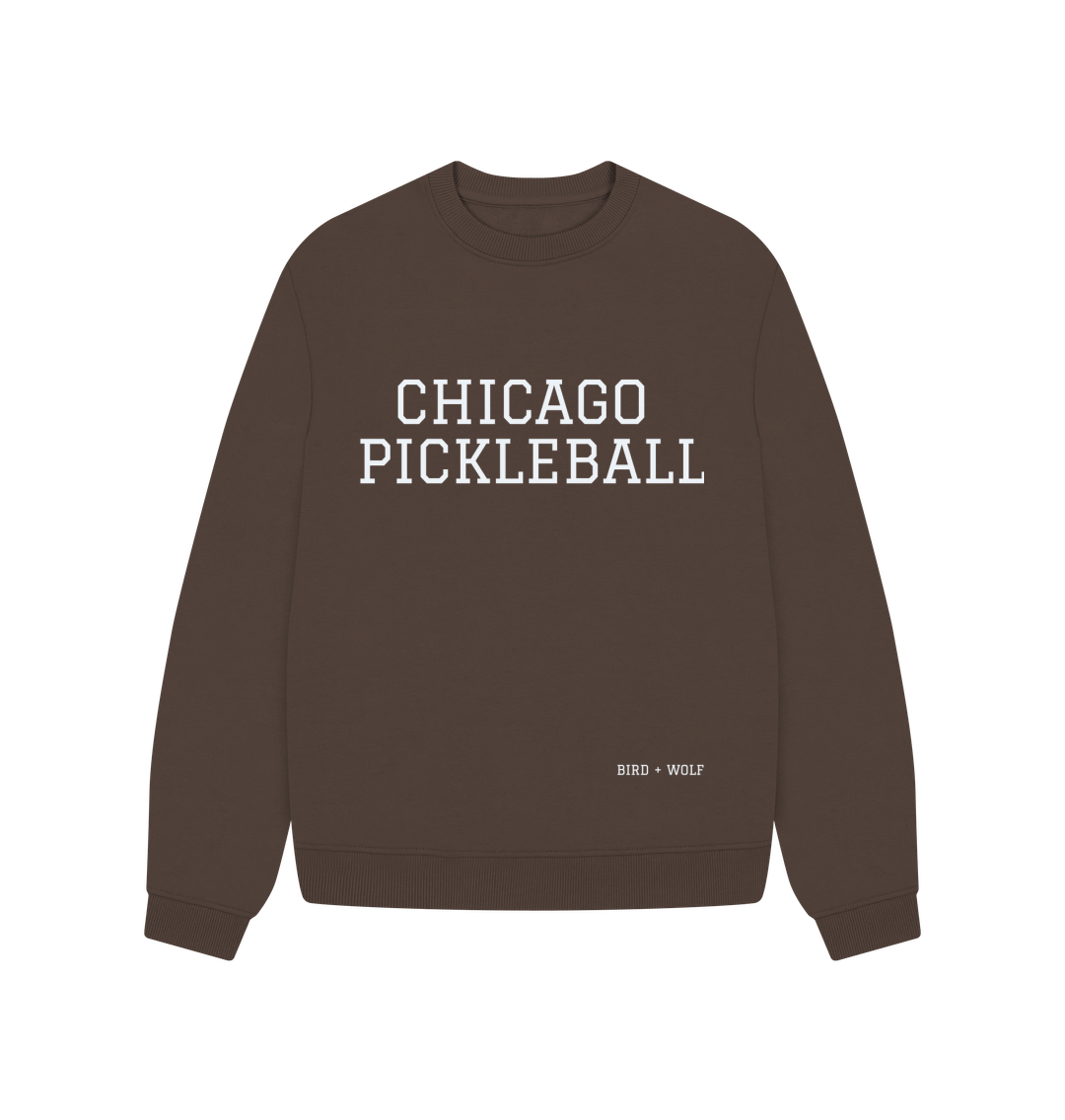 Chocolate Chicago Pickleball Oversized Sweatshirt
