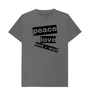 Slate Grey Peace + Love Bird + Wolf Classic Tee
