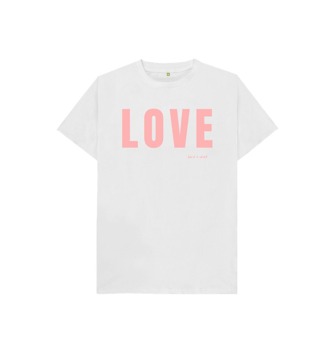 White Love Kids Tee (Pink lettering)