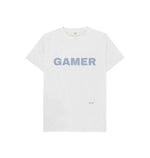 White Gamer Kids Tee (grey lettering)