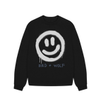 Black Smiley  Bird + Wolf Oversized Sweatshirt