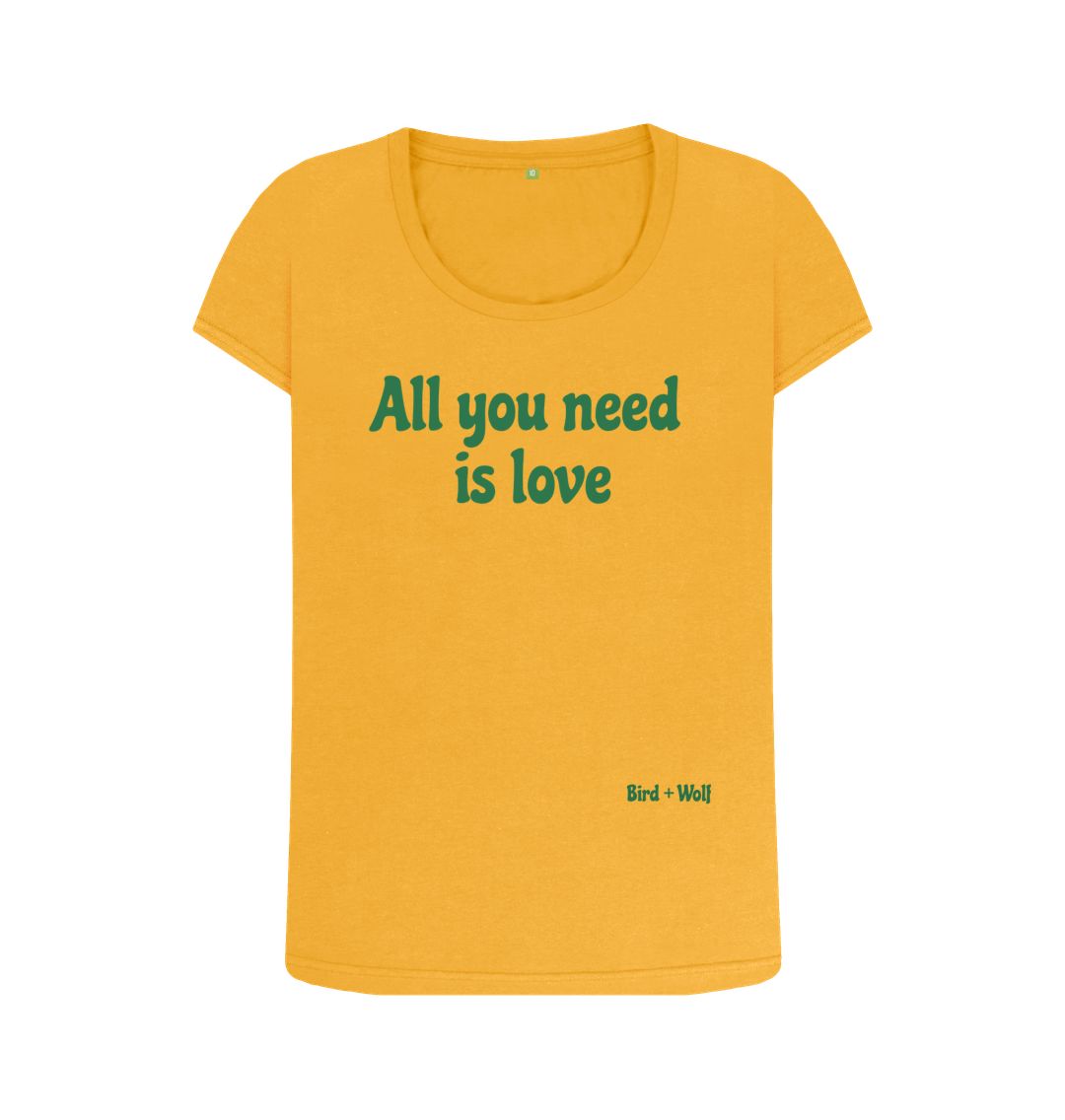 Mustard All You Need is Love Scoop Neck Tee